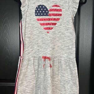 Cat & Jack Gray Dress with Heart and Stripe Accents